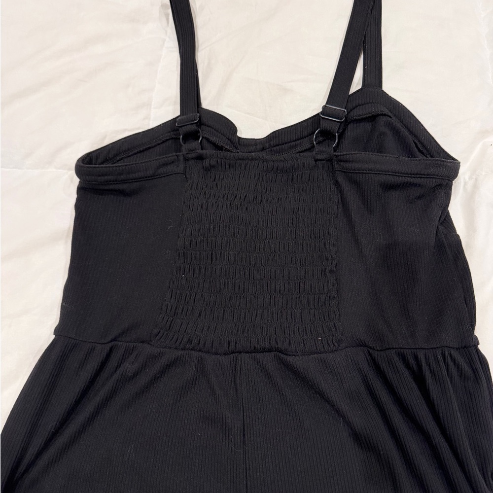 No Boundaries Black Wide-Leg Jumpsuit with Button Front - Picture 2 of 3